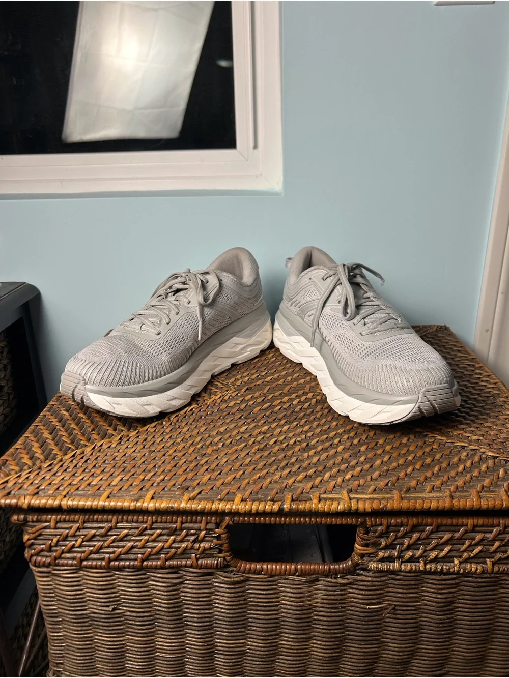 Hoka One One Gray Bondi 7 Shoes Women’s 9.5 Trainer Running Activewear - Picture 8 of 9
